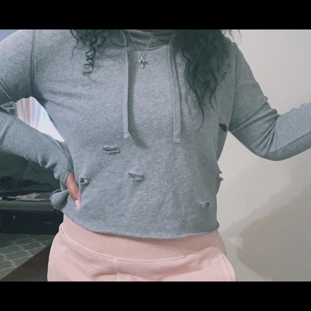Hollister Distressed Shirt Hoodie